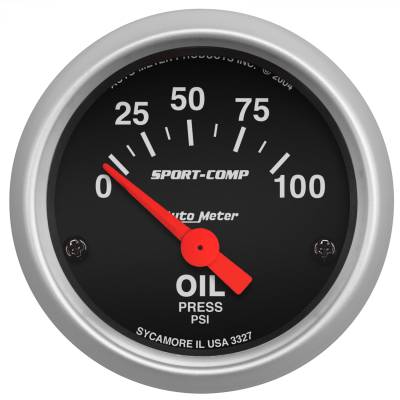 AutoMeter - AutoMeter 3327 Sport-Comp Air Core Oil Pressure Gauge 0-100PSI 2-1/16"