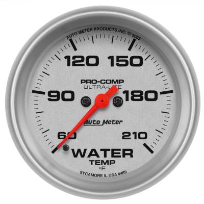 AutoMeter - AutoMeter 4469 Ultra-Lite Water Temperature Gauge 2-5/8" Full Sweep