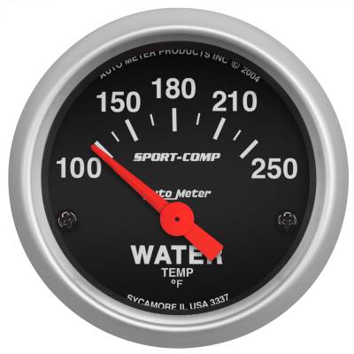 AutoMeter - AutoMeter 3337 Sport-Comp Air Core Water Temperature Gauge 100-250°F 2-1/16"