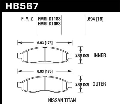 Hawk Performance - Hawk Performance LTS Light Truck & SUV Brake Pads HB567Y.694