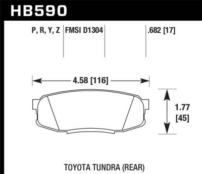 Hawk Performance - Hawk Performance LTS Light Truck & SUV Brake Pads HB590Y.682