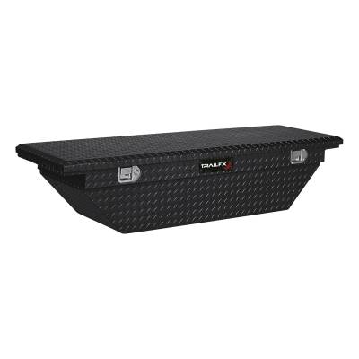 TrailFX - TrailFX 120702 Crossover Low Profile 69" Black Alum Tool Box Angled Single Lid