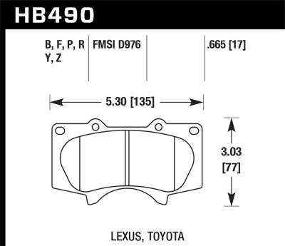 Hawk Performance - Hawk Performance LTS Light Truck & SUV Brake Pads HB490Y.665