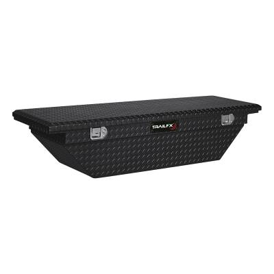 TrailFX - TrailFX 120632 Crossover Angled 63" Black Alum Tool Box w/Struts Key & Tray