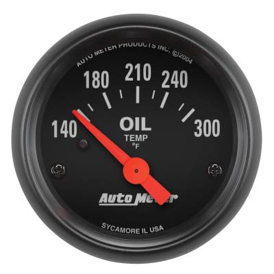 AutoMeter - AutoMeter 2639 Z-Series Oil Temperature Gauge 140-300°F 2-1/16" Short Sweep