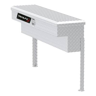 TrailFX - TrailFX 160481 Side Mount Tool Box 48x11-1/4x11" Bright Aluminum Single Lid