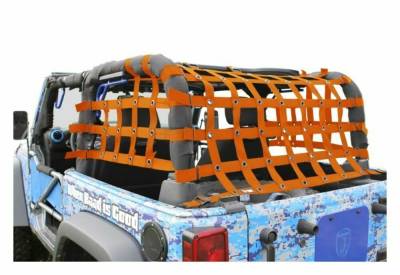 Steinjager - Steinjager Rear Teddy Top Cargo Net-Orange for Wrangler JK 2DR J0047016