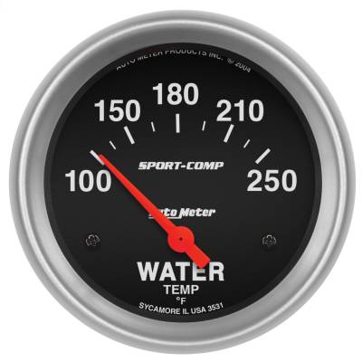 AutoMeter - AutoMeter 3531 Sport-Comp Air Core Water Temperature Gauge 100-250°F 2-5/8"