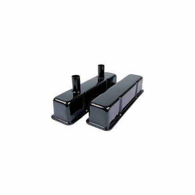 Allstar Performance - Allstar Perf. ALL26147 SB Chevy Valve Covers Steel Black Painted 1.5" Tubes