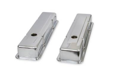 Mr Gasket - Mr Gasket 9800 Valve Cover Chrome Plated OEM Height Baffled Pair