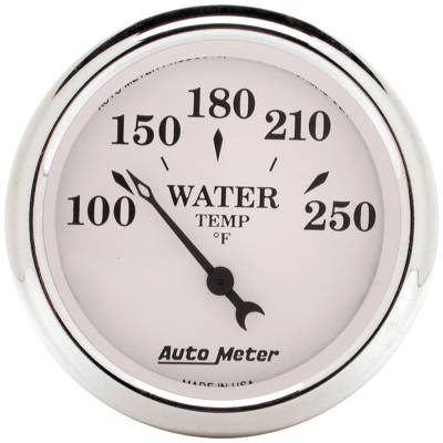 AutoMeter - AutoMeter 1638 Old Tyme White Air-Core Water Temperature Gauge 100-250F 2-1/16"