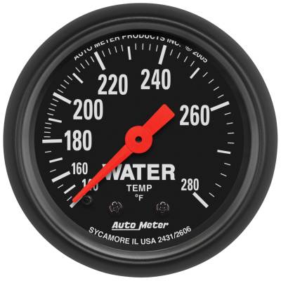 AutoMeter - AutoMeter 2606 Z-Series Water Temperature Gauge 140-280°F 2-1/16" Full Sweep