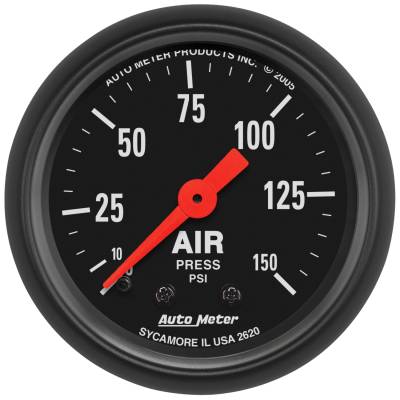 AutoMeter - AutoMeter 2620 Z-Series Air Pressure Mech Gauge 0-150PSI 2-1/16" Full Sweep
