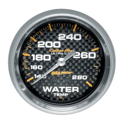 AutoMeter - AutoMeter 4831 Carbon Fiber Mechanical Water Temperature 140-280°F/6' 2-5/8"