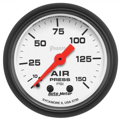 AutoMeter - AutoMeter 5720 Phantom Mechanical Air Pressure Gauge 0-150PSI 2-1/16"