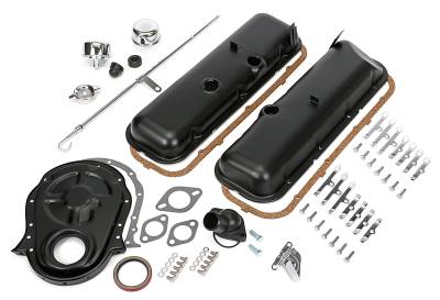 Trans-Dapt Performance - Trans-Dapt 3060 Engine Kit w/o PCV Asphalt Black Powder Coated 65-95 BBC 396-454