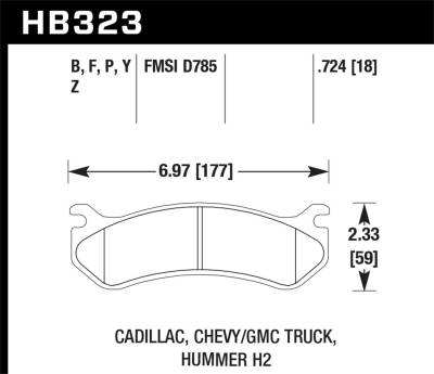 Hawk Performance - Hawk Performance LTS Light Truck & SUV Brake Pads HB323Y.724