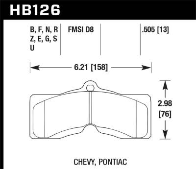 Hawk Performance - Hawk Performance PC Performance Ceramic Brake Pads HB126Z.505