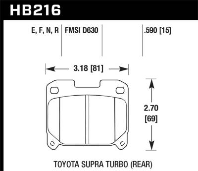 Hawk Performance - Hawk Performance HB216B.590 HPS 5.0 Disc Brake Pad for 93-98 Supra