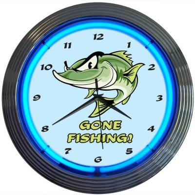 Neonetics - Neonetics Gone Fishing Neon Clock 8GFISH