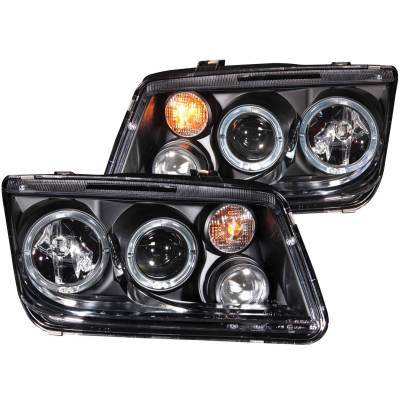 Anzo USA - Anzo USA Projector Headlight Set w/LED Halo Black for VW Jetta 121369