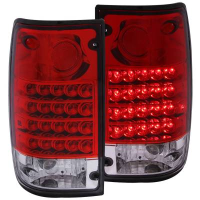 Anzo USA - Anzo USA Chrome LED Red/Clear Lens Taillight Set for Pickup 311043
