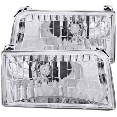 Anzo USA - Anzo USA Chrome Crystal Headlight Set Ford F-Series/Bronco 111247