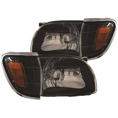 Anzo USA - Anzo USA Black Crystal Headlight Set w/Corners for Tacoma 121190
