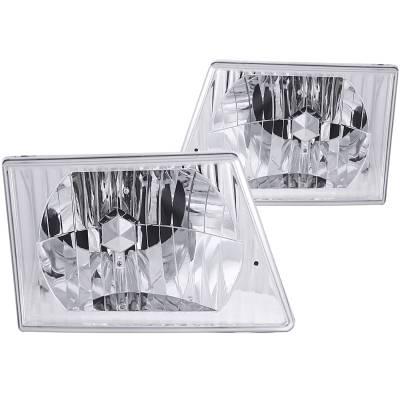 Anzo USA - Anzo USA Chrome Crystal Headlight Set Ford Econoline Van 111026