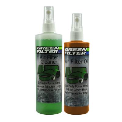 Green Filter USA - Green Filter 2807 Cleaner & Synthetic Oil Kit 12oz. Cleaner 8oz. Oil Orange