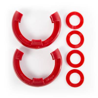 Rugged Ridge - Rugged Ridge 11235.31 Red 3/4" D-Ring Shackle Isolator Kit Pair