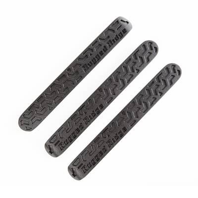 Rugged Ridge - Rugged Ridge 1311.48 Black Tread Door Handle Inserts for 07-18 Jeep Wrangler 2DR