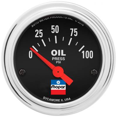 AutoMeter - AutoMeter 880786 Mopar Classic Electric Fuel Oil Pressure 0-100 PSI 2"