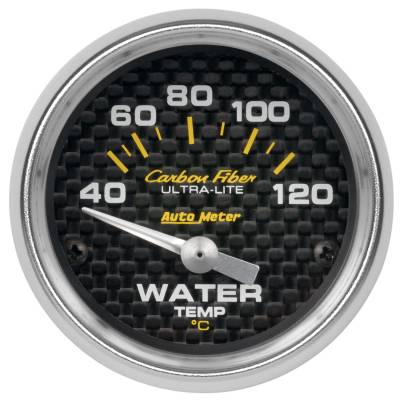 AutoMeter - AutoMeter 4737-M Air Core Carbon Fiber Electric Water Temp 40-120°C 2-1/16"