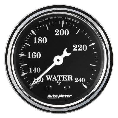 AutoMeter - AutoMeter 1733 Old Tyme Black Mech Water Temperature Gauge 120-240°F 2-1/16"