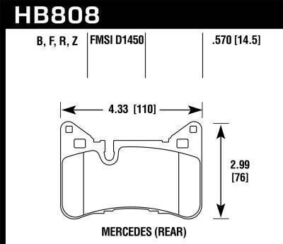 Hawk Performance - Hawk Performance PC Performance Ceramic Brake Pads HB808Z.570