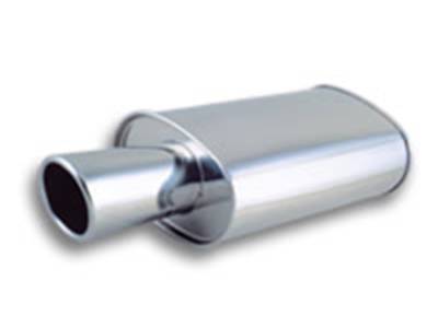 Vibrant Performance - Vibrant 1042 Streetpower Oval Muffler 4" Round Angle Cut Tip 3" Inlet