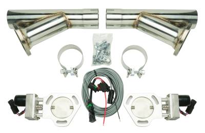 Pypes Performance Exhaust - Pypes HVE10K 2.5" Dual Electric Cutout Kit w/Y-Pipes Universal