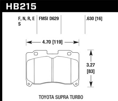 Hawk Performance - Hawk Performance HB215F.630 HPS Disc Brake Pad for 93-98 Supra