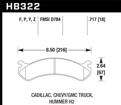 Hawk Performance - Hawk Performance LTS Light Truck & SUV Brake Pads HB322Y.717