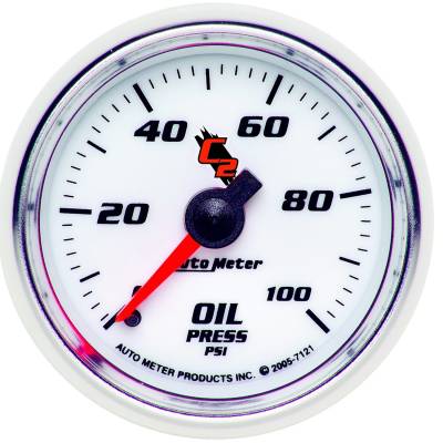 AutoMeter - AutoMeter 7121 C2 Mechanical Oil Pressure Gauge 0-100PSI 2-1/16"
