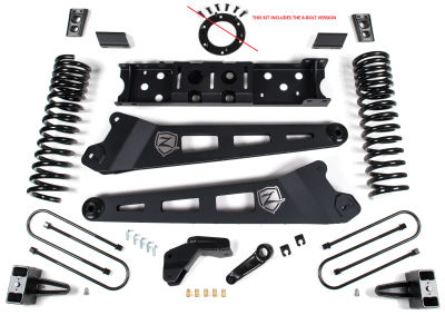 Zone Offroad - Zone Offroad ZOND85 4.5" Radius Arm 3" RR Block 8-Bolt T-Case for 19-24 Ram 3500
