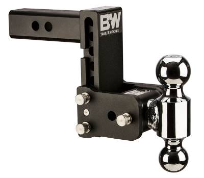 B&W Trailer Hitches - B&W Hitch TS10037B 2" Shank Tow & Stow 5" Drop Dual Ball Mount Black
