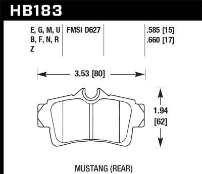 Hawk Performance - Hawk Performance HB183N.585 HP Plus Disc Brake Pad for 94-04 Mustang