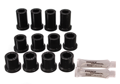 Energy Suspension - Energy Suspension 8.2102G Leaf Spring Bushing Set Front Polyurethane Black