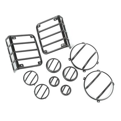 Rugged Ridge - Rugged Ridge 10pc. Euro Light Guard Kit-Textured Black for Jeep JK 12496.31