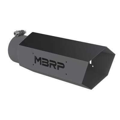 MBRP Exhaust - MBRP Exhaust T5165BLK Black Series Universal 4" Hexagon Shaped Tip