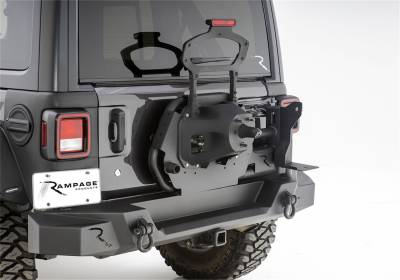 Rampage - Rampage 9950917 Trail Guard Rear Tire Carrier for 18-22 Jeep Wrangler JL