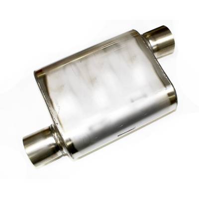 JBA Racing Headers - JBA Headers 3" Offset/Offset Chambered 304 Stainless Steel Muffler 40-301100