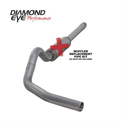 Diamond Eye Performance - Diamond Eye K4310A-RP 4" Cat-Back No Muffler Exhaust Alum for 94-97 F250 7.3L